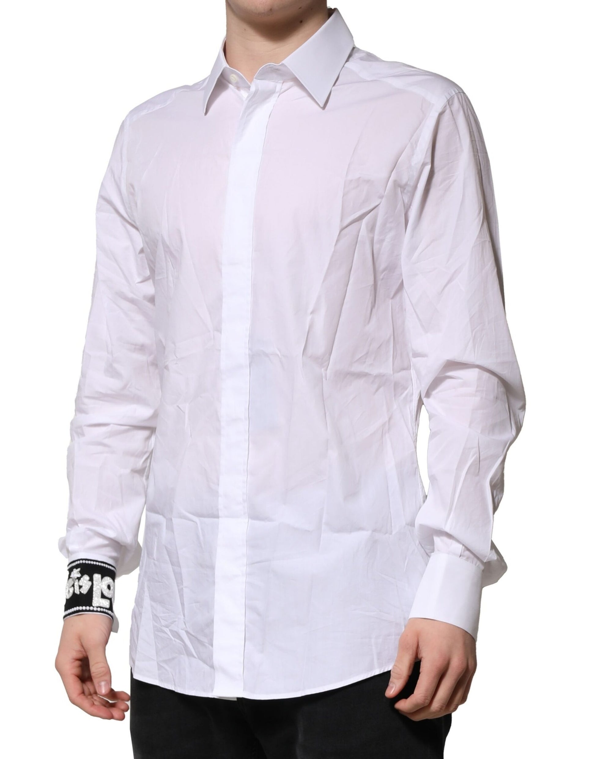 White GOLD Cotton Men Dress Formal Shirt