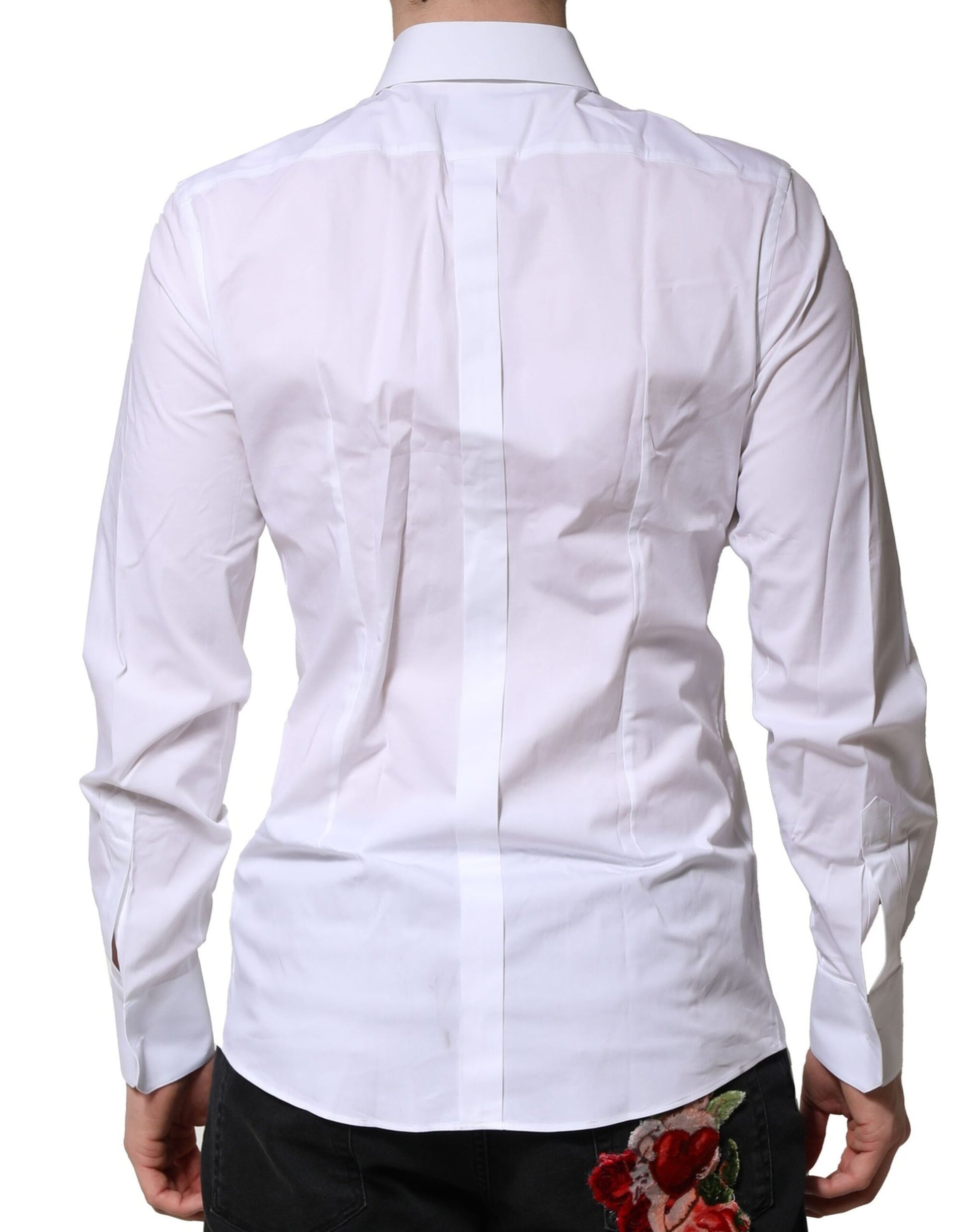 White Cotton GOLD Long Sleeves Formal Shirt
