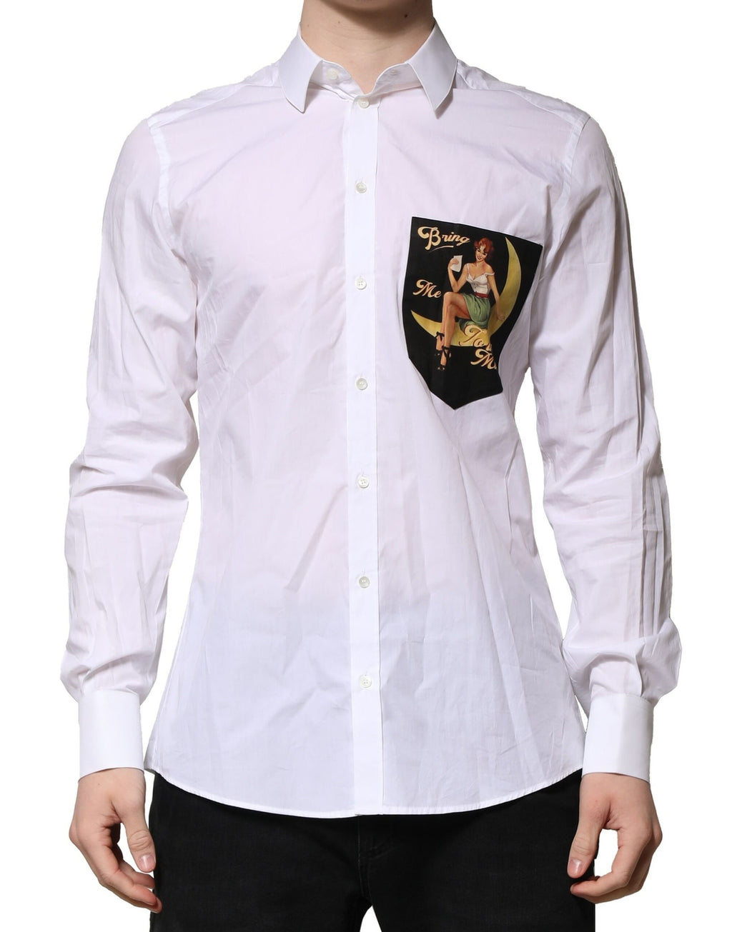 White MARTINI Long Sleeves Men Formal Shirt