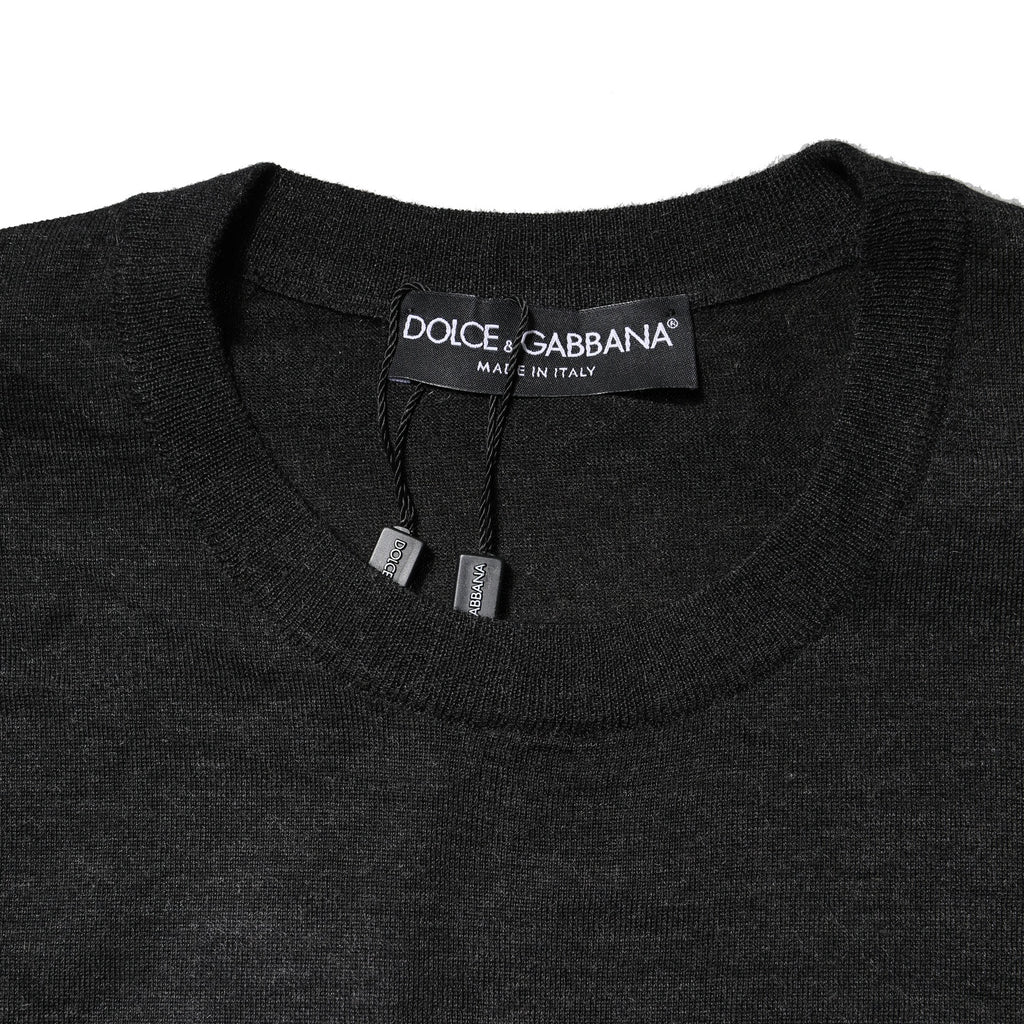 Gray Cashmere Crew Neck Sweatshirt Sweater