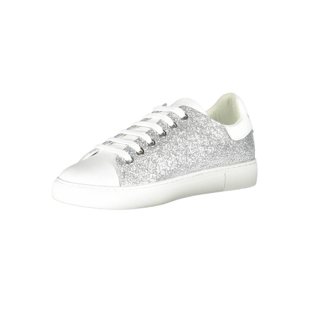 Silver Leather Women Sneaker