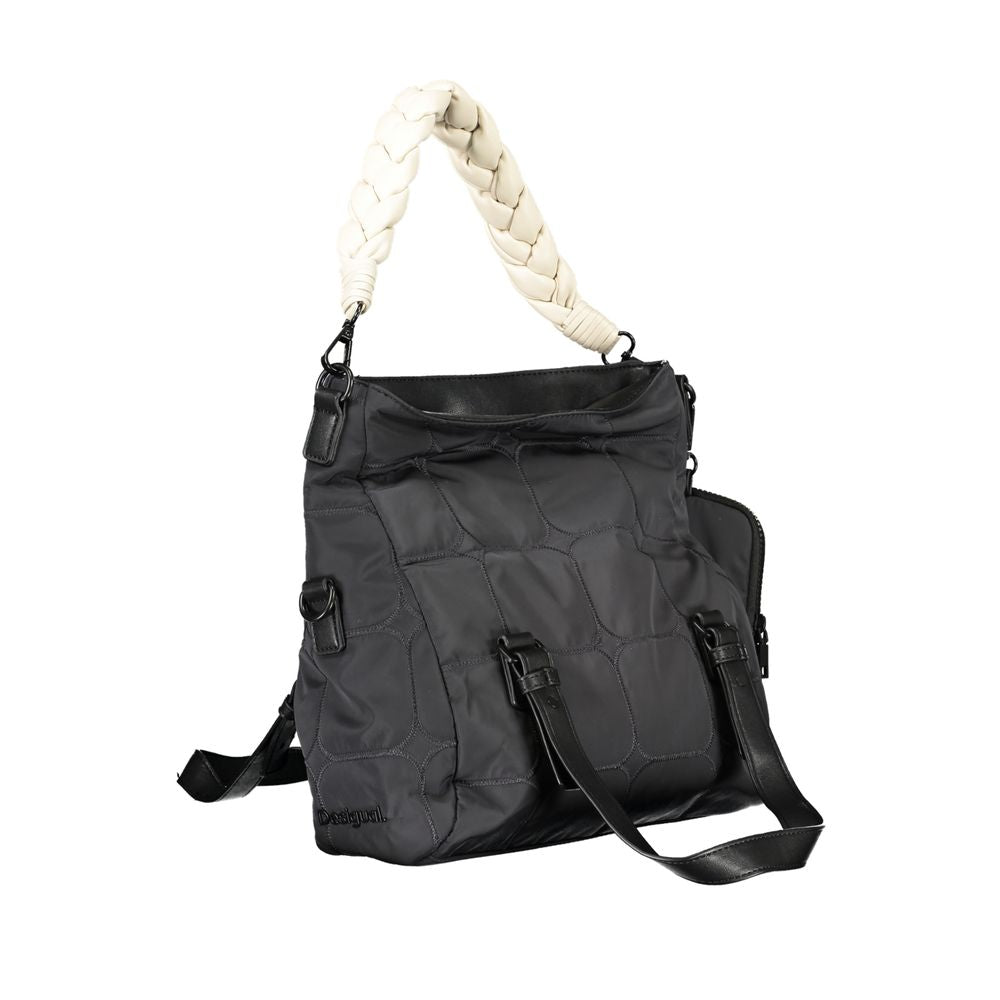 Black Polyester Women's Handbag