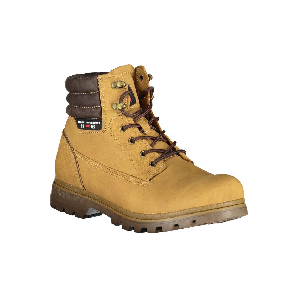 Yellow Polyester Men Boot