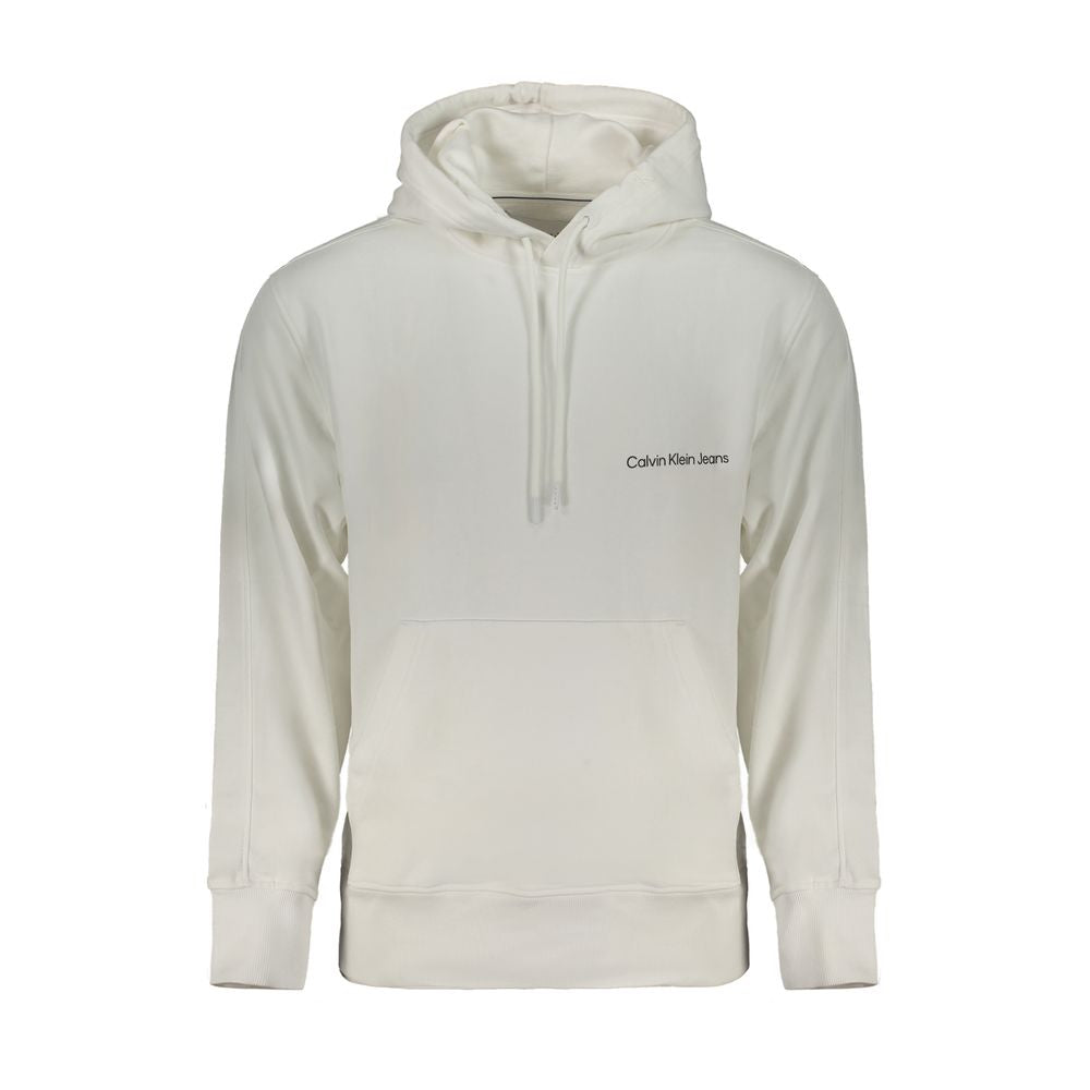 White Cotton Men's Hooded Sweatshirt