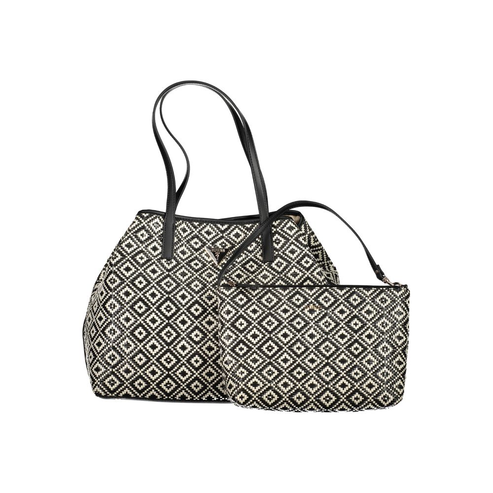 Black Polyurethane Women Handbag