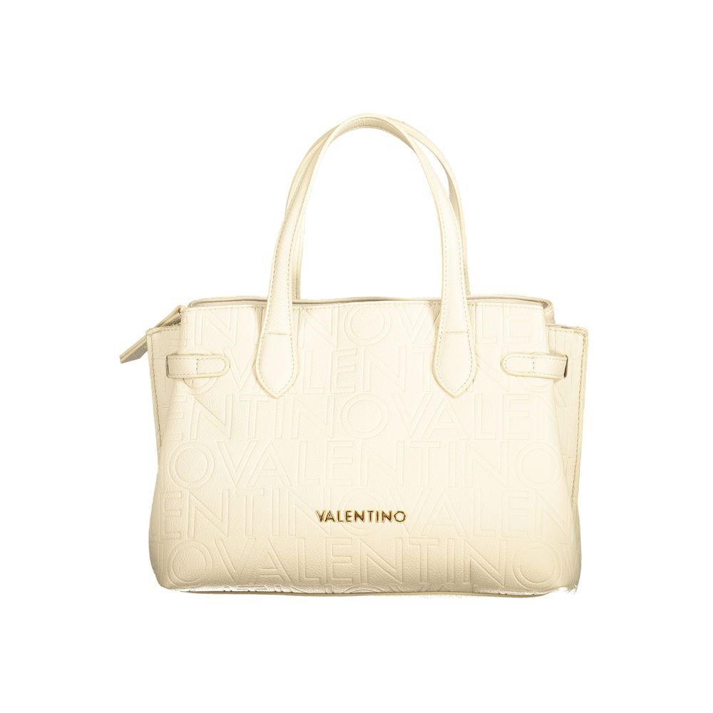 Beige Polyurethane Women Handbag