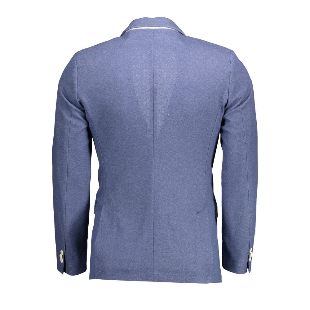 Blue Polyester Men's Jacket