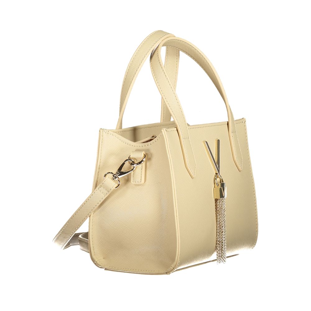 Beige Polyurethane Women Handbag
