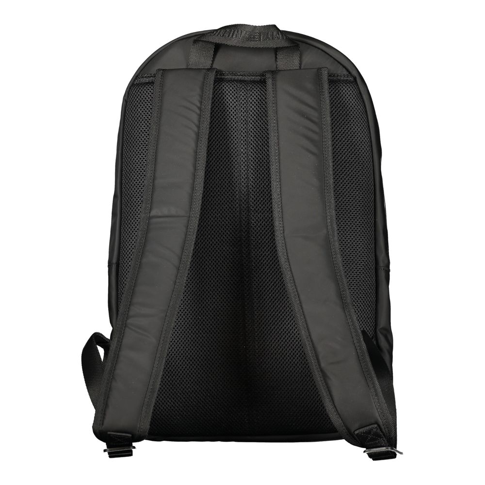 Black Polyester Men Backpack