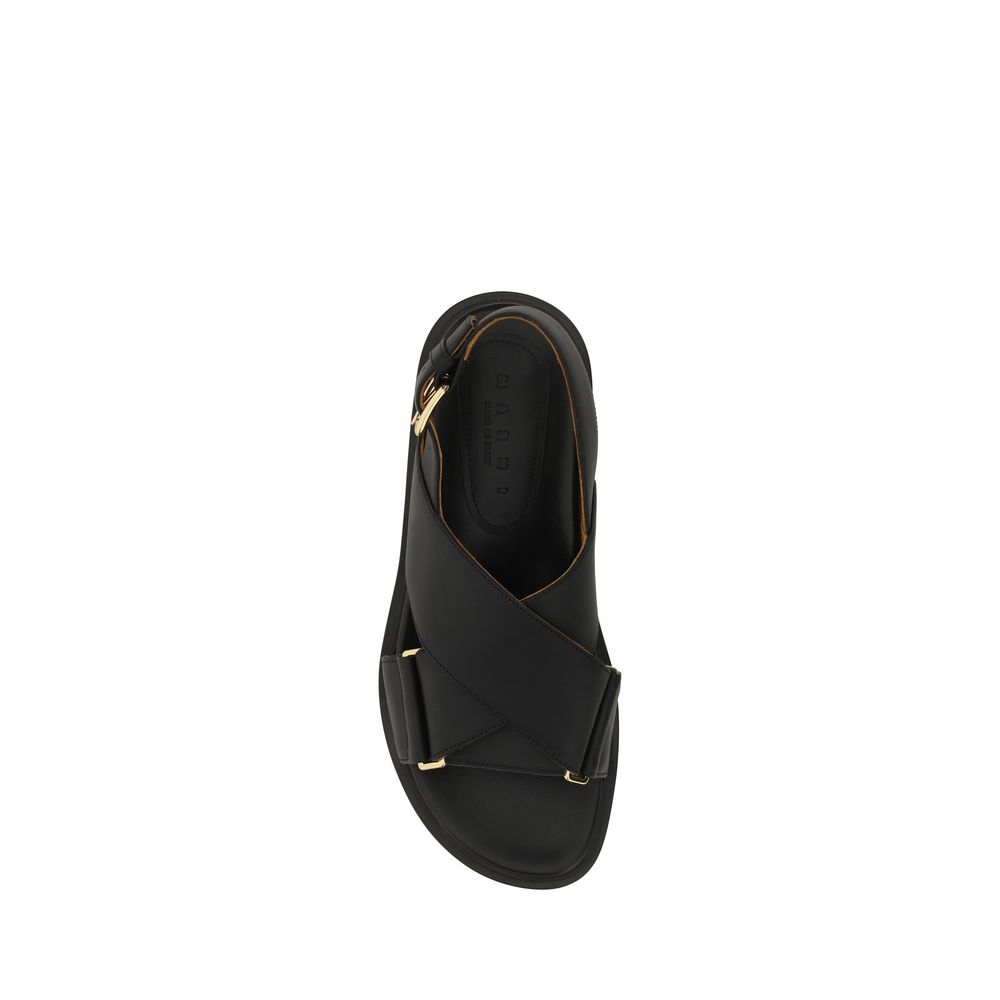 Black Calf Leather Bos Taurus Sandals