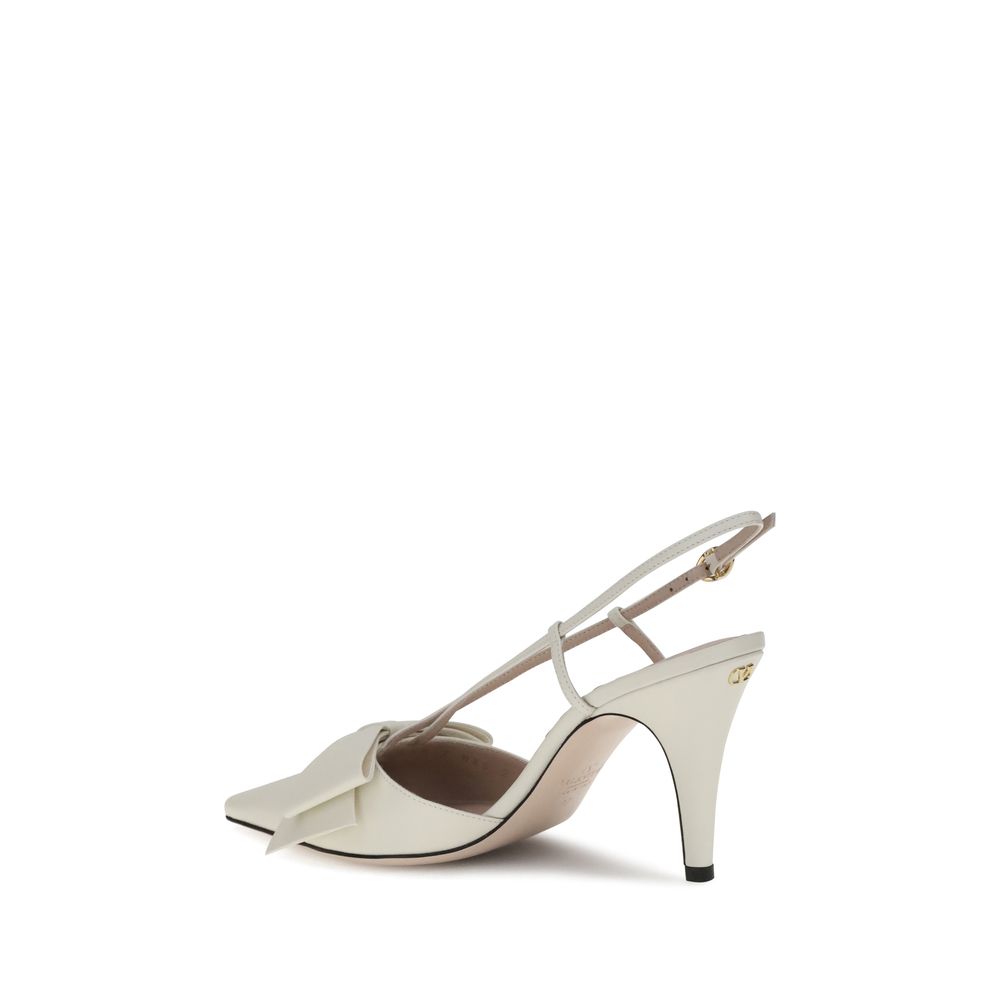White Calf Leather Bos Taurus High Heel Pumps