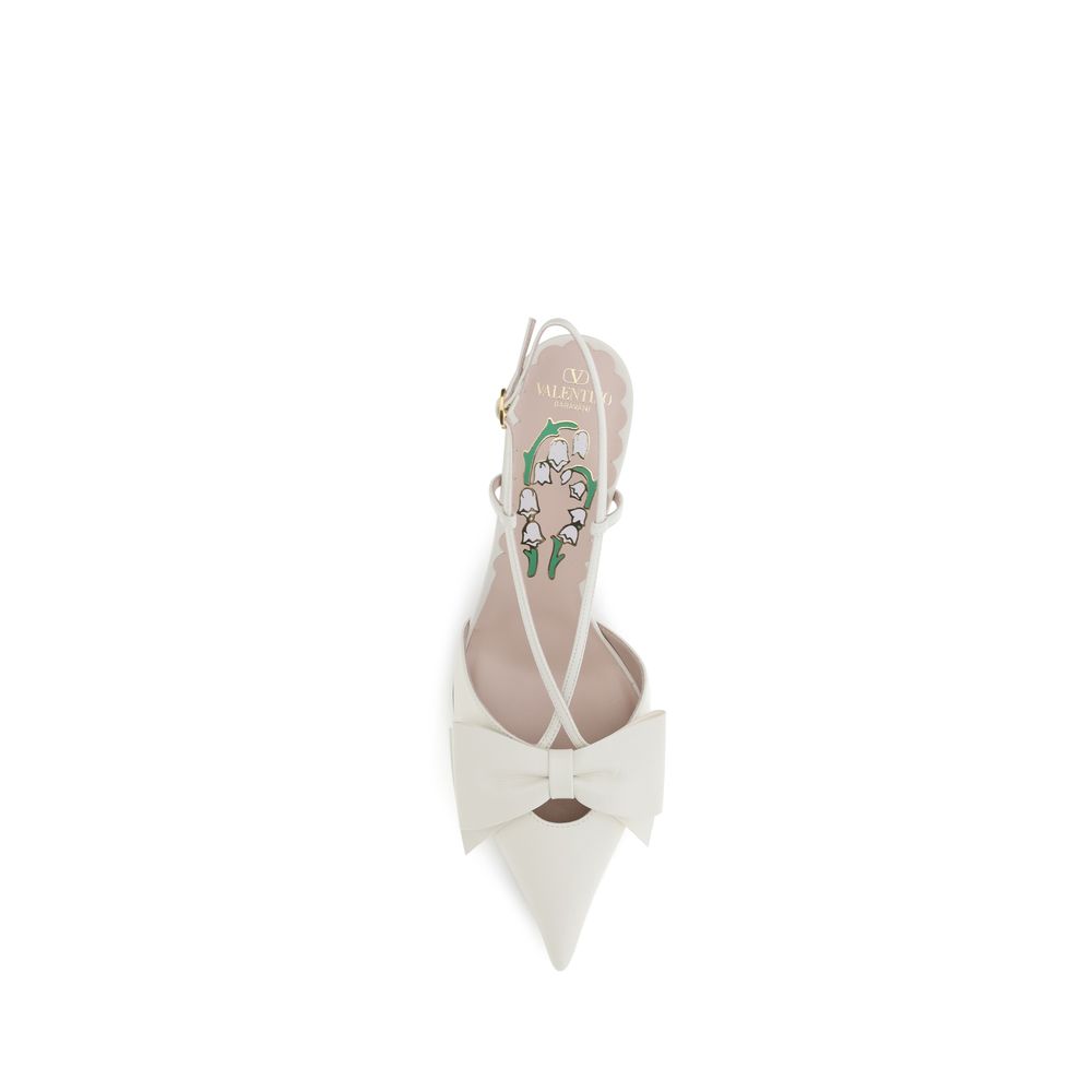 White Calf Leather Bos Taurus High Heel Pumps
