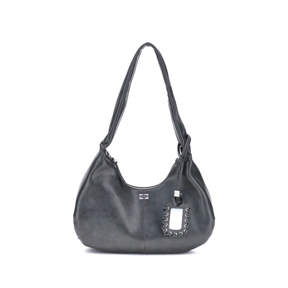 Black Lyocell Shoulder Bag
