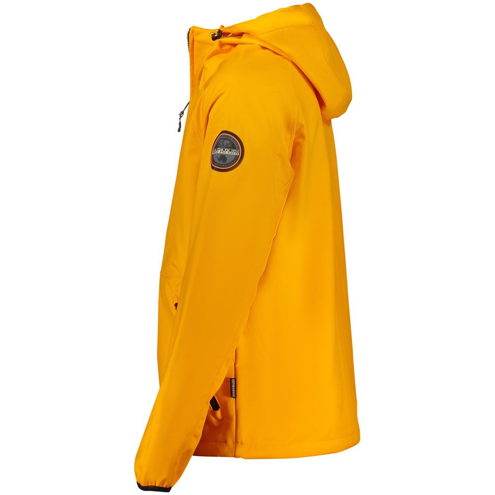 Orange Recycled Polyester Men Jacket