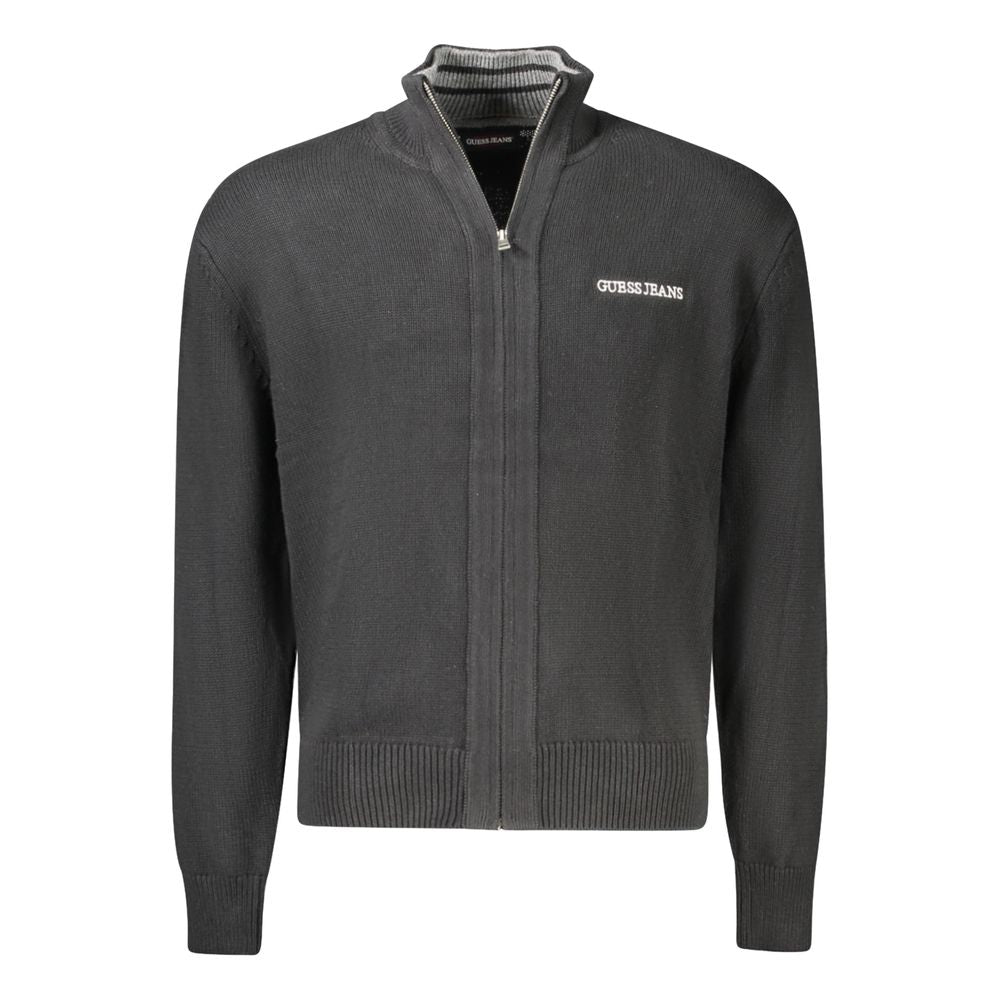 Black Cotton Men Cardigan