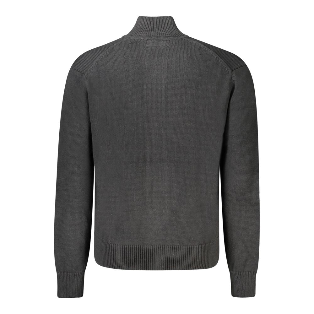 Black Cotton Men Cardigan