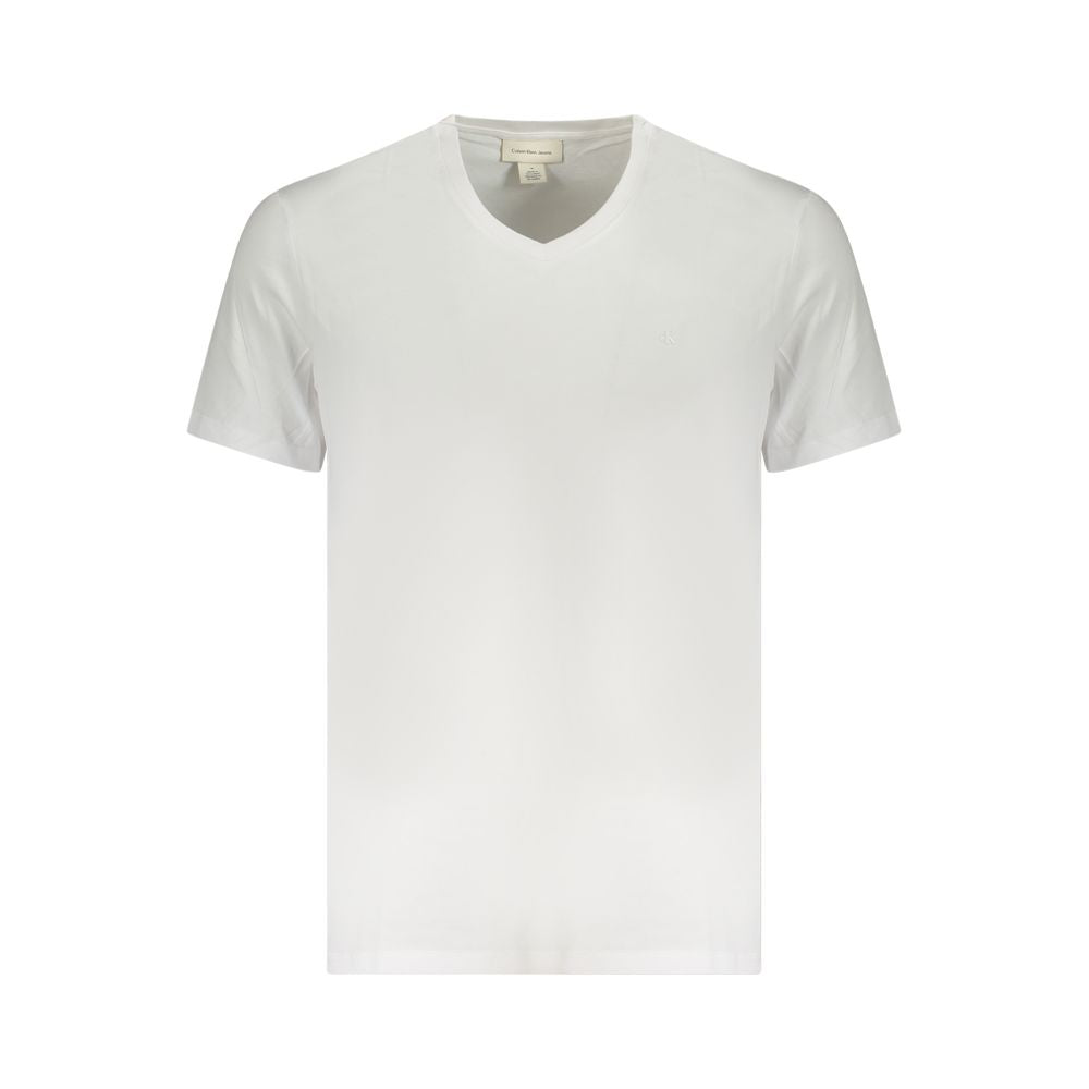 White Cotton Men T-Shirt