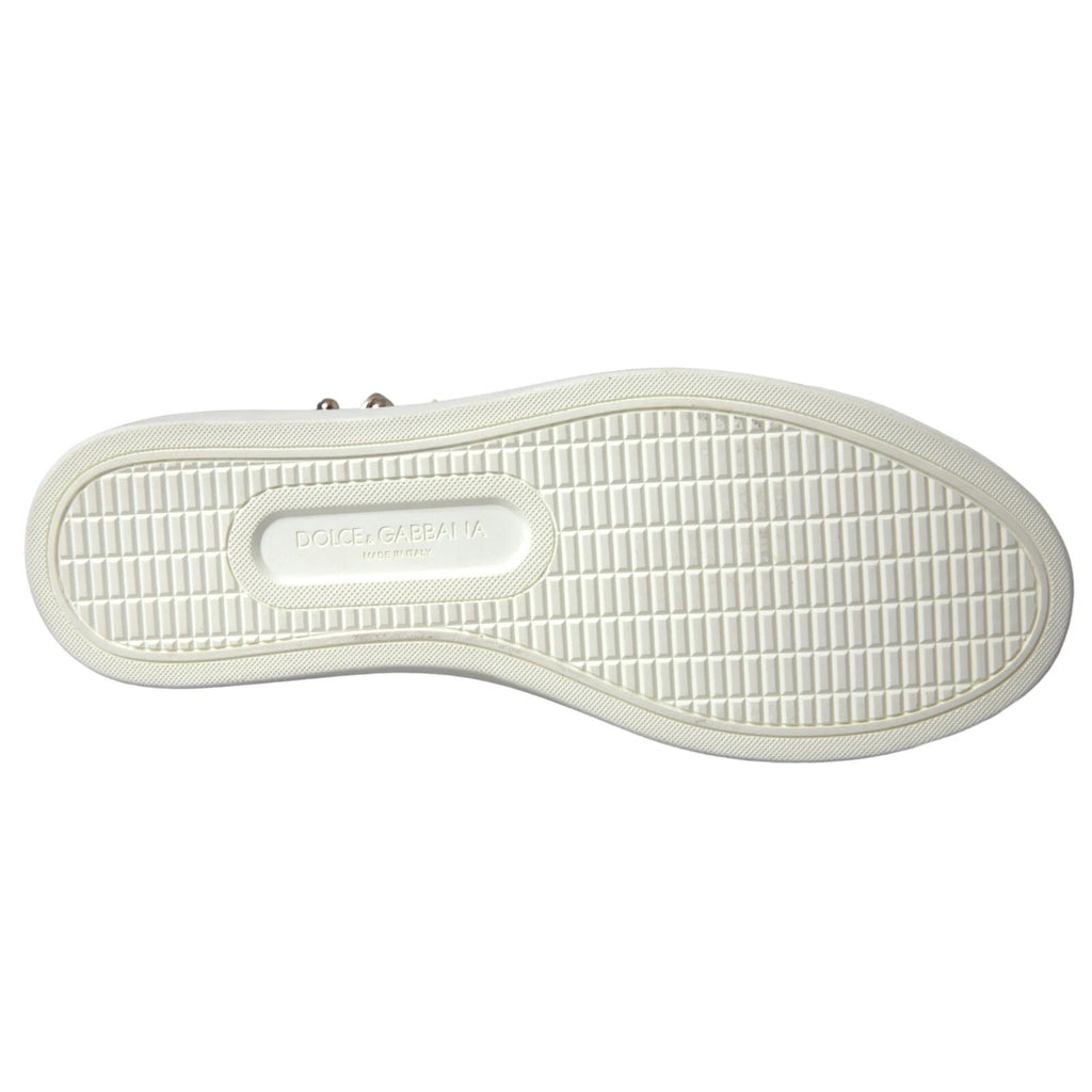 White Leather Gold Red Heart Sneakers Shoes