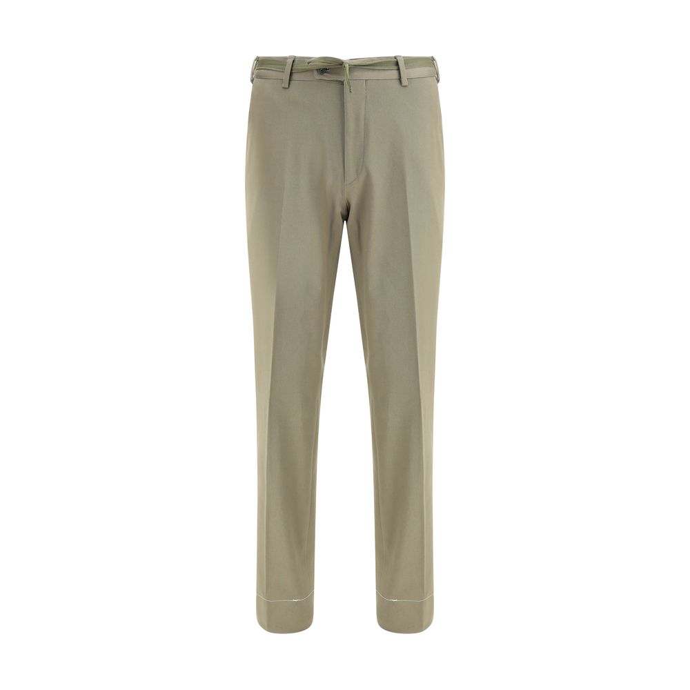 Green Cotton Chino Pants