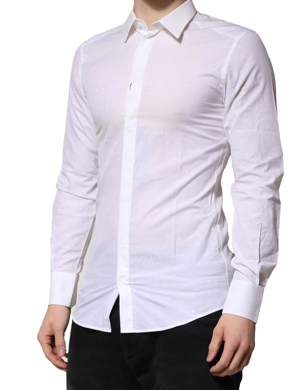 White Cotton GOLD Long Sleeves Formal Shirt
