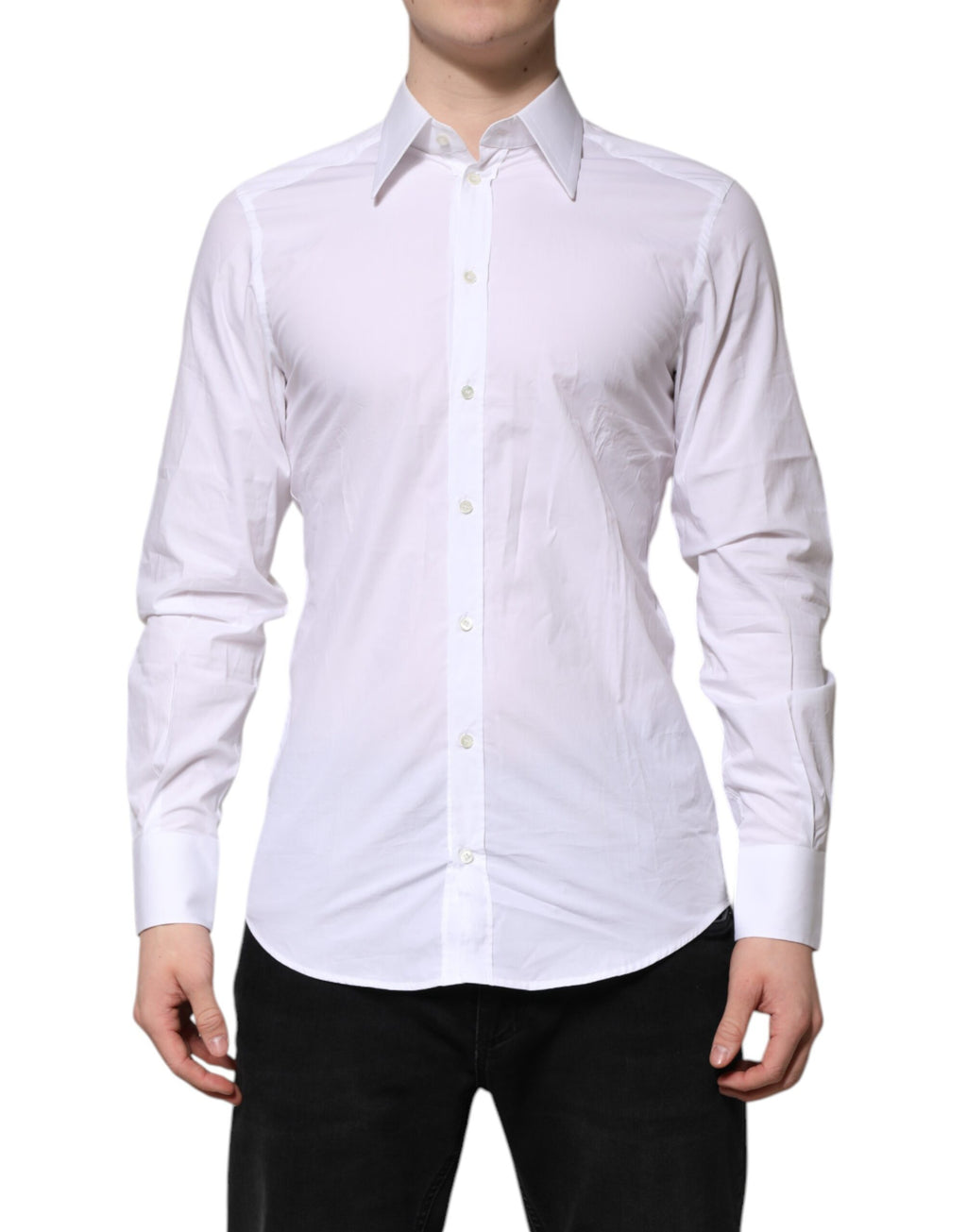 White Cotton GOLD Long Sleeves Formal Shirt