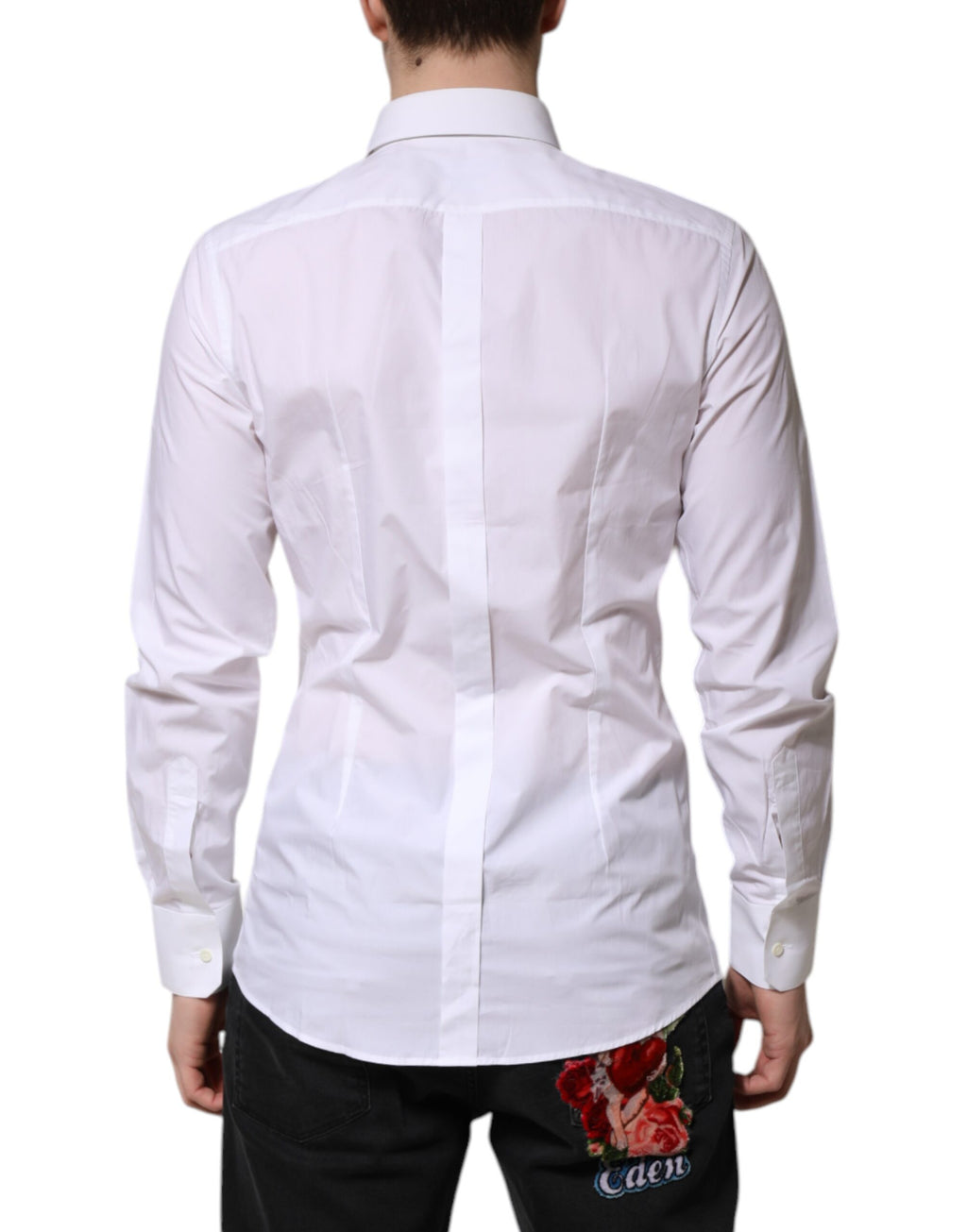 White Cotton GOLD Long Sleeves Formal Shirt
