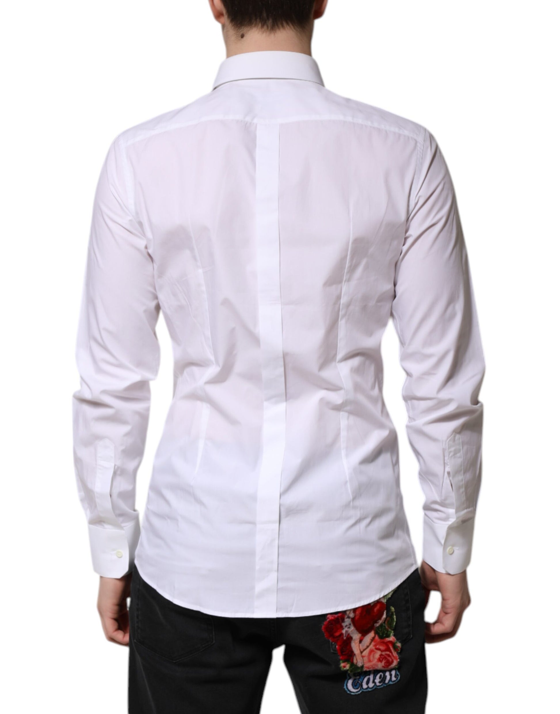 White Cotton GOLD Long Sleeves Formal Shirt