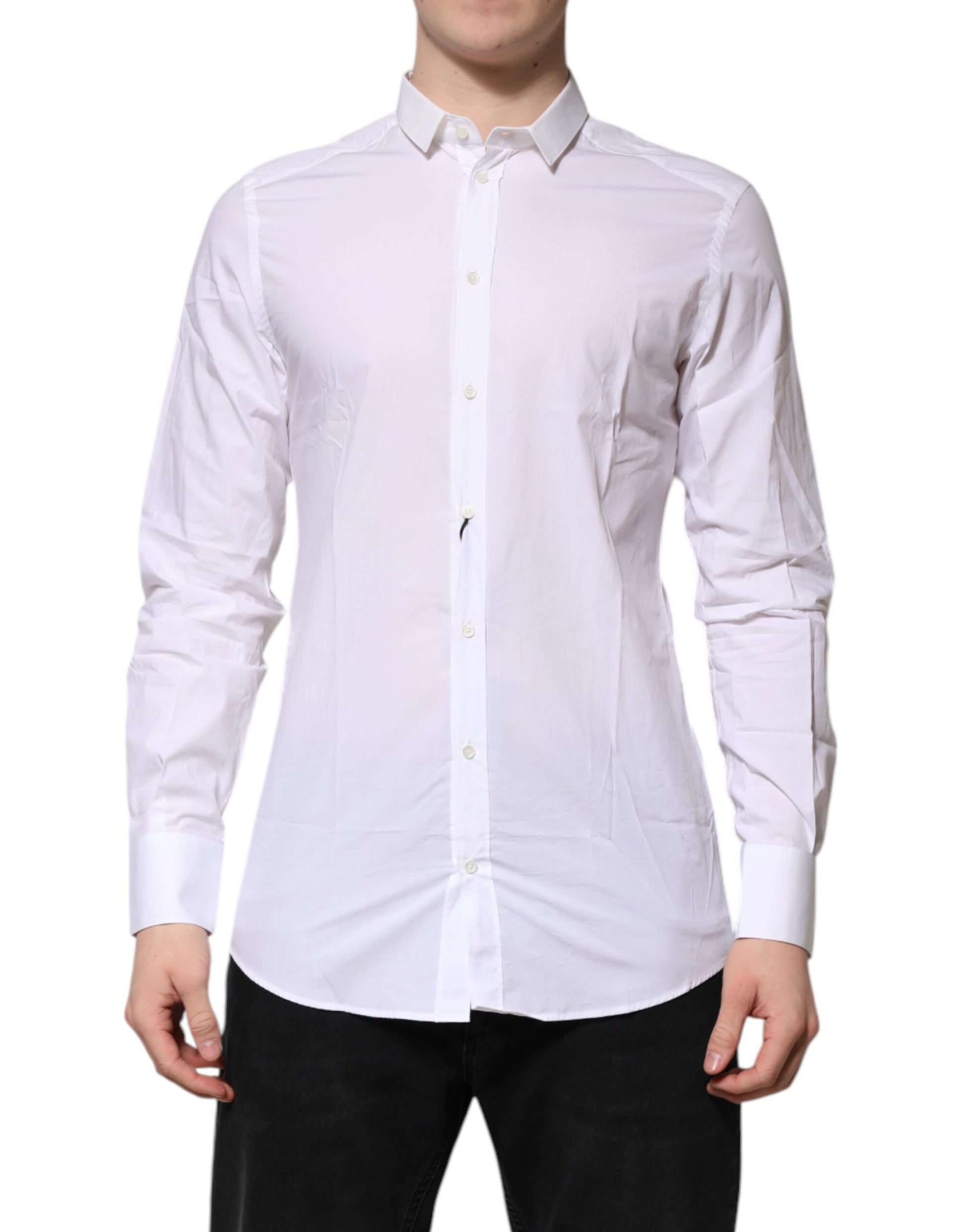 White Cotton GOLD Long Sleeves Formal Shirt