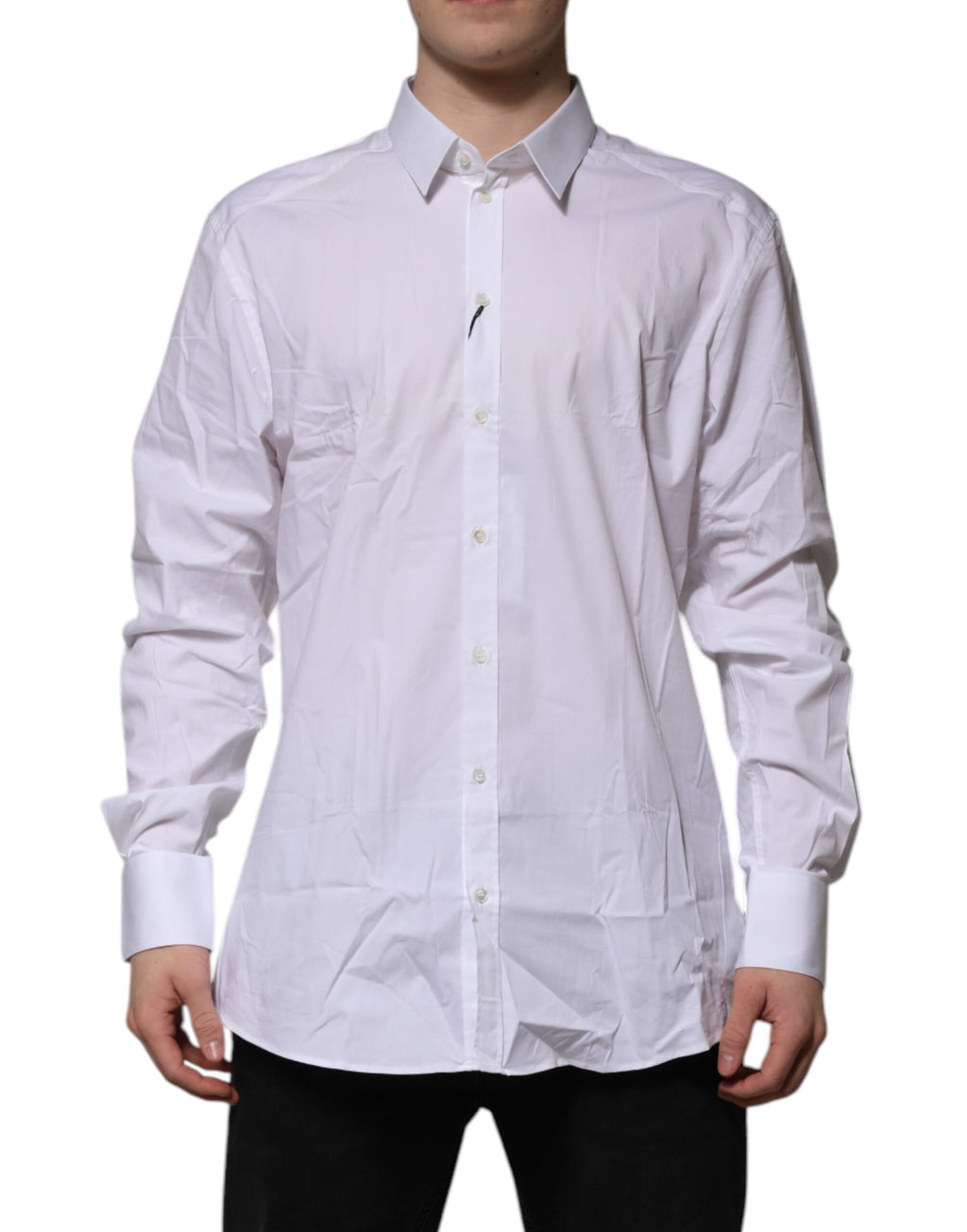White Cotton GOLD Long Sleeves Formal Shirt