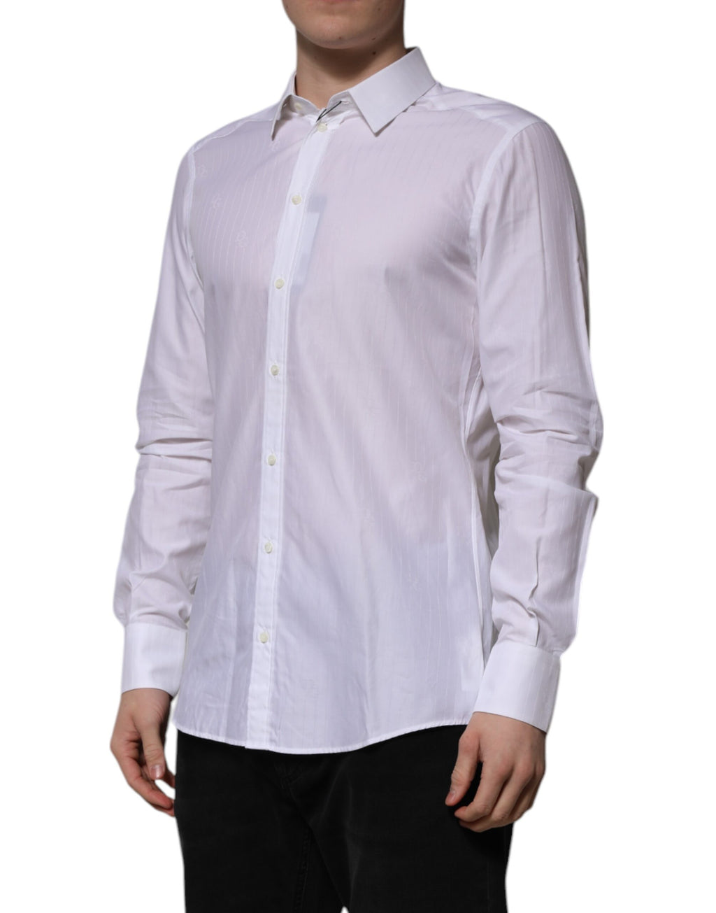 White Cotton MARTINI Long Sleeve Formal Shirt