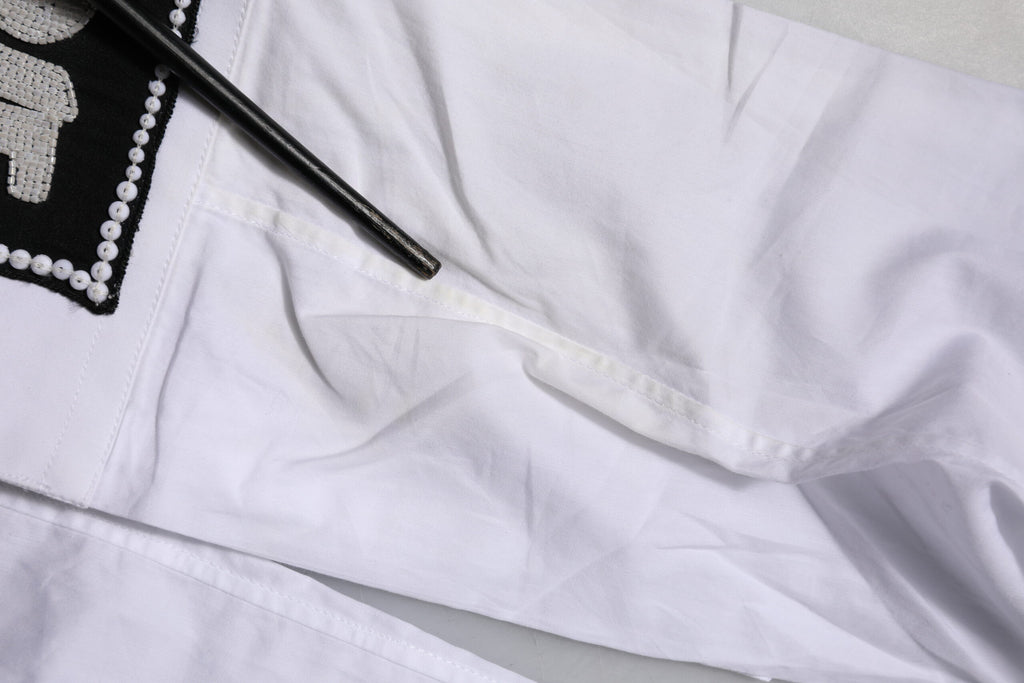 White Cotton GOLD Long Sleeves Formal Shirt