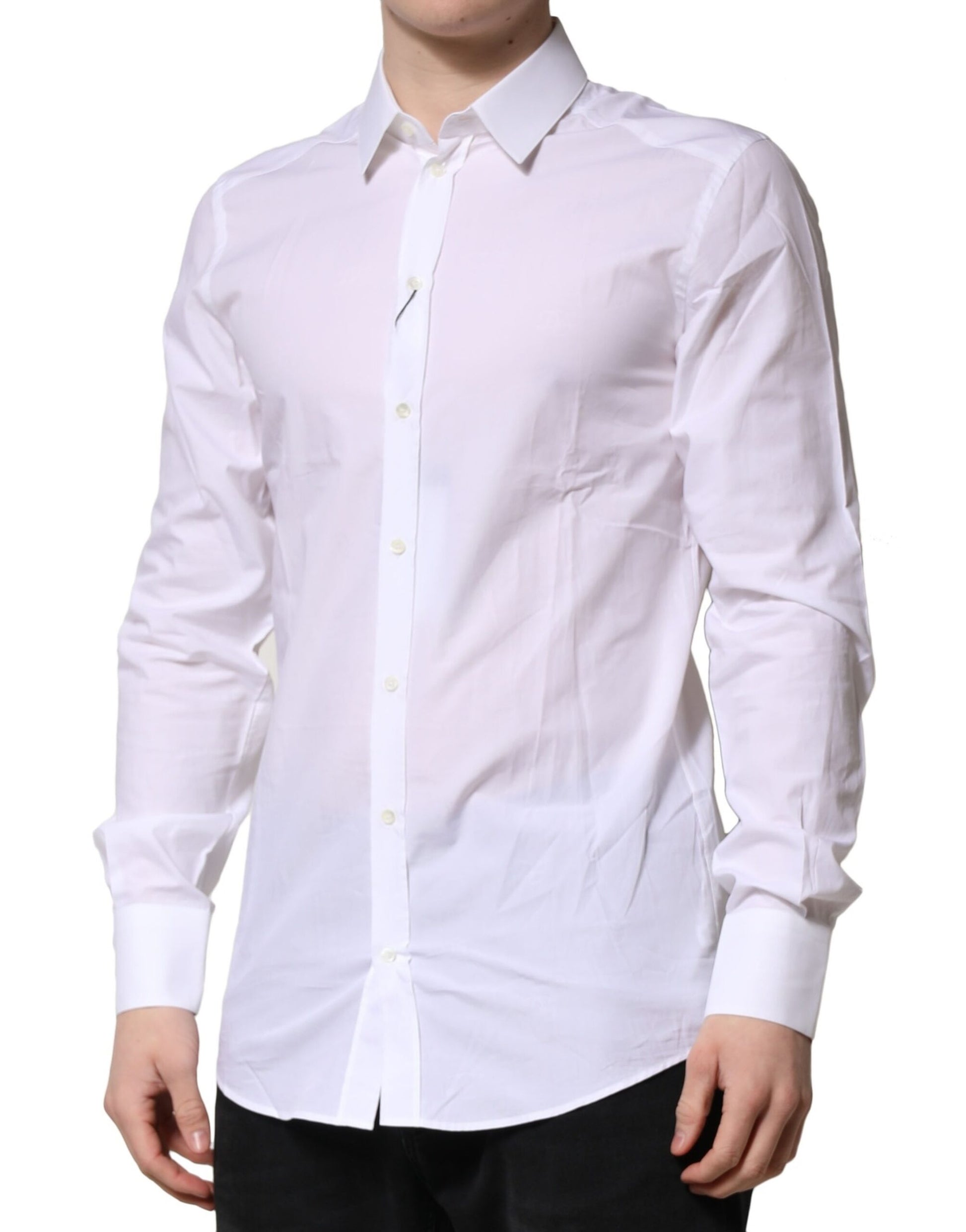 White Cotton GOLD Long Sleeves Formal Shirt