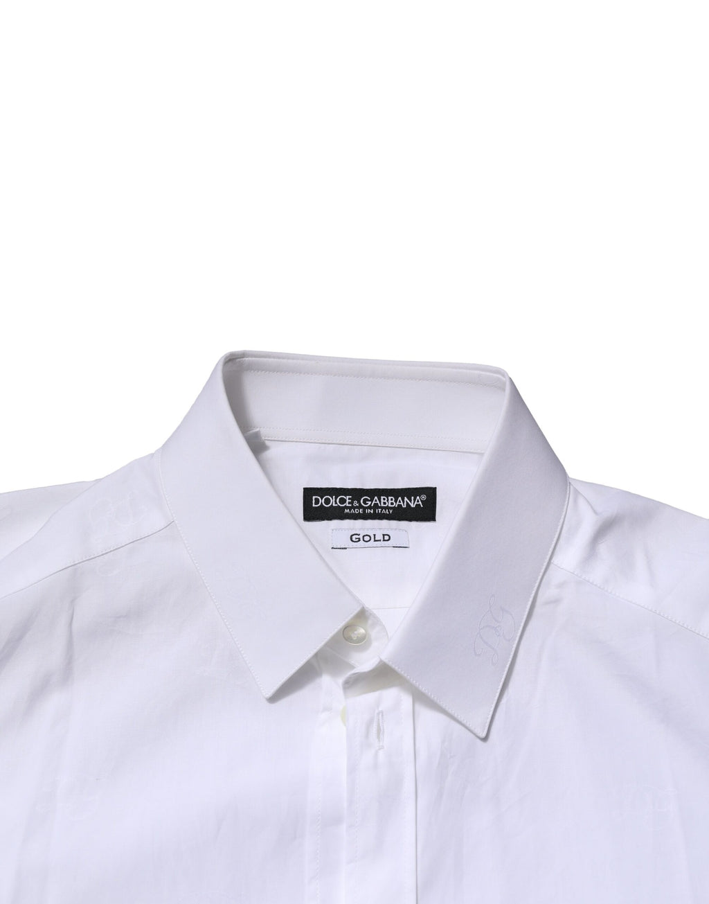 White Cotton GOLD Long Sleeves Formal Shirt