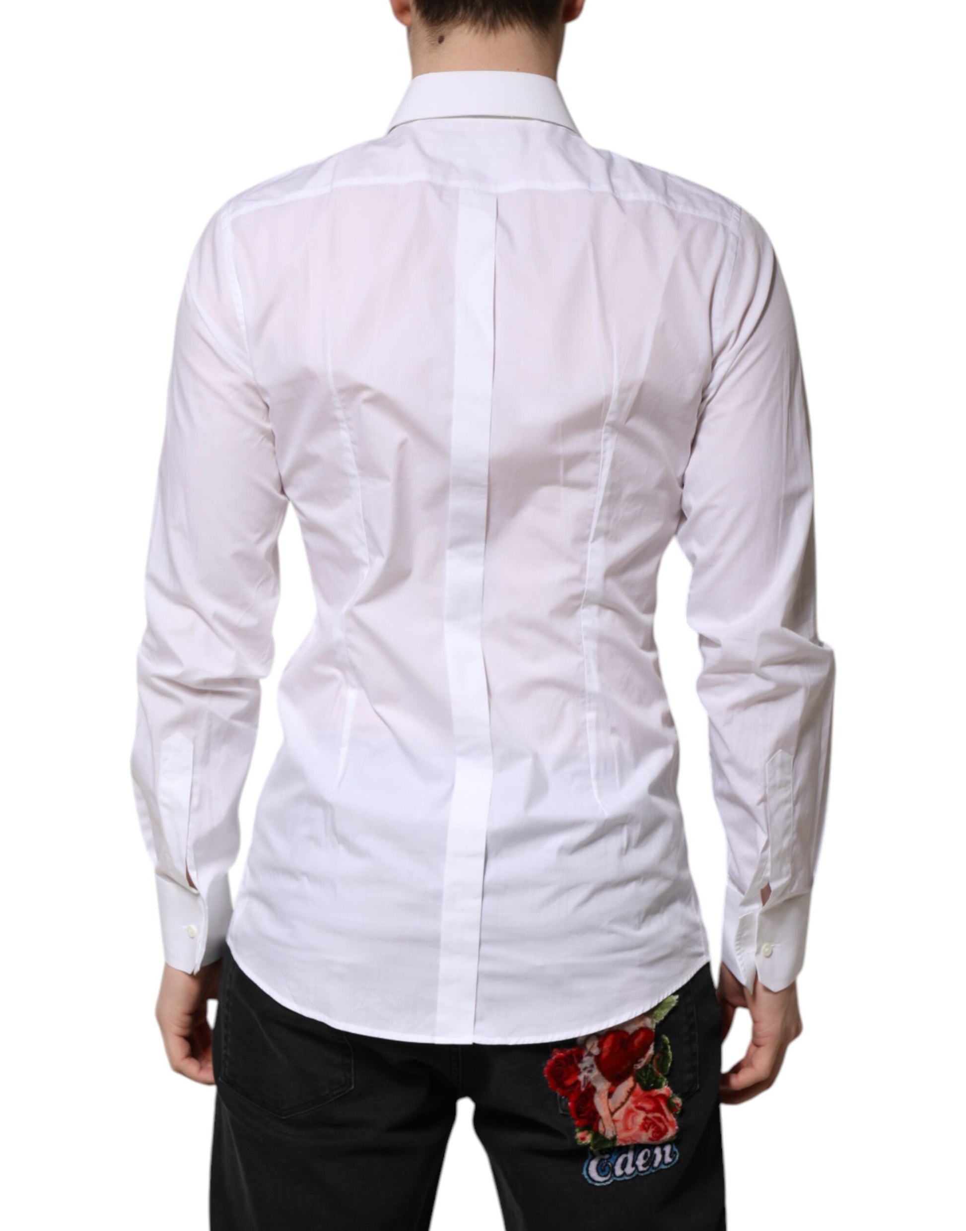 White GOLD Long Sleeves Dress Formal Shirt
