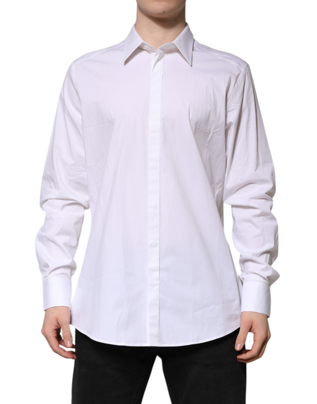 White MARTINI Long Sleeve Dress Formal Shirt