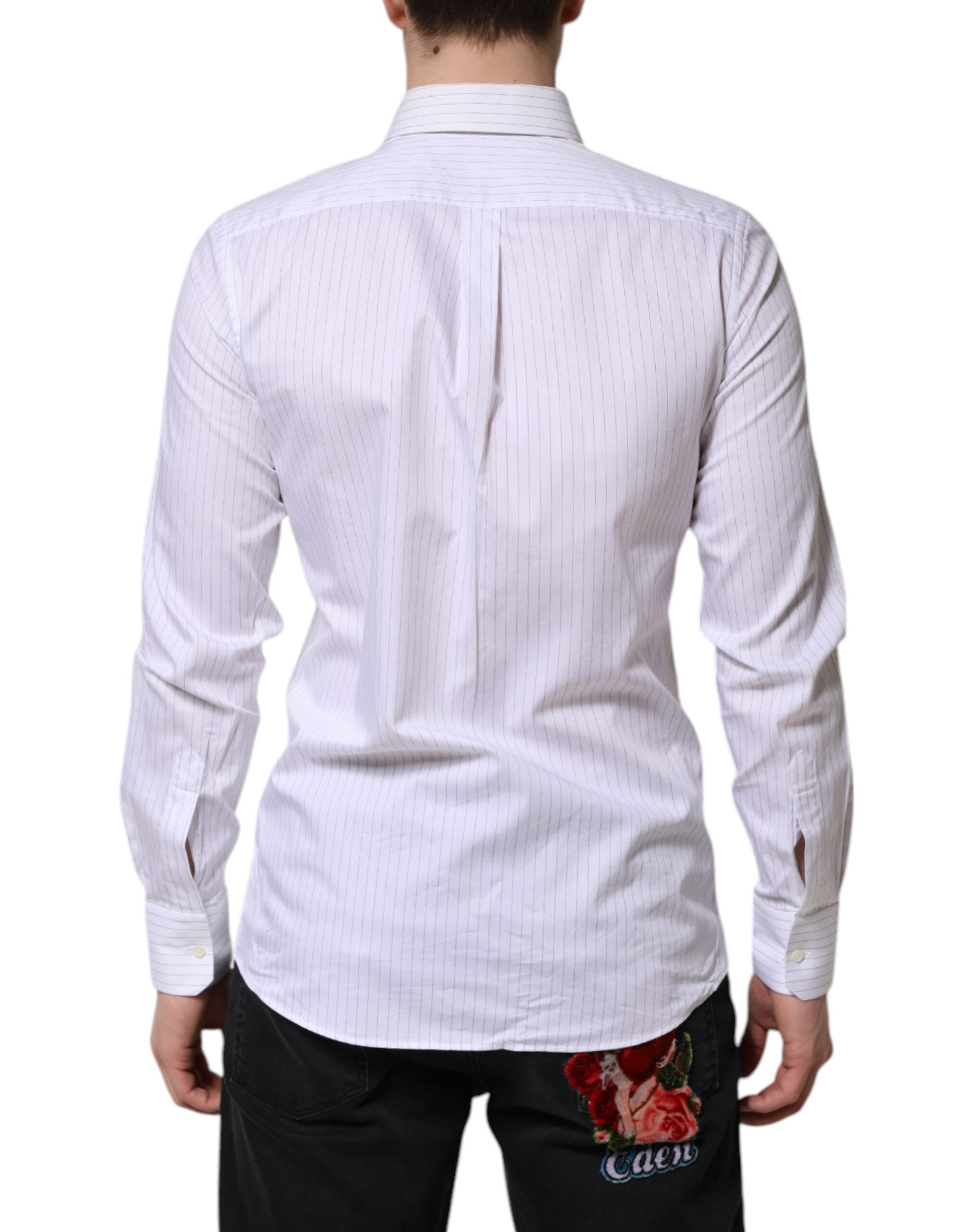 White Stripes Cotton Long Sleeve Formal Shirt