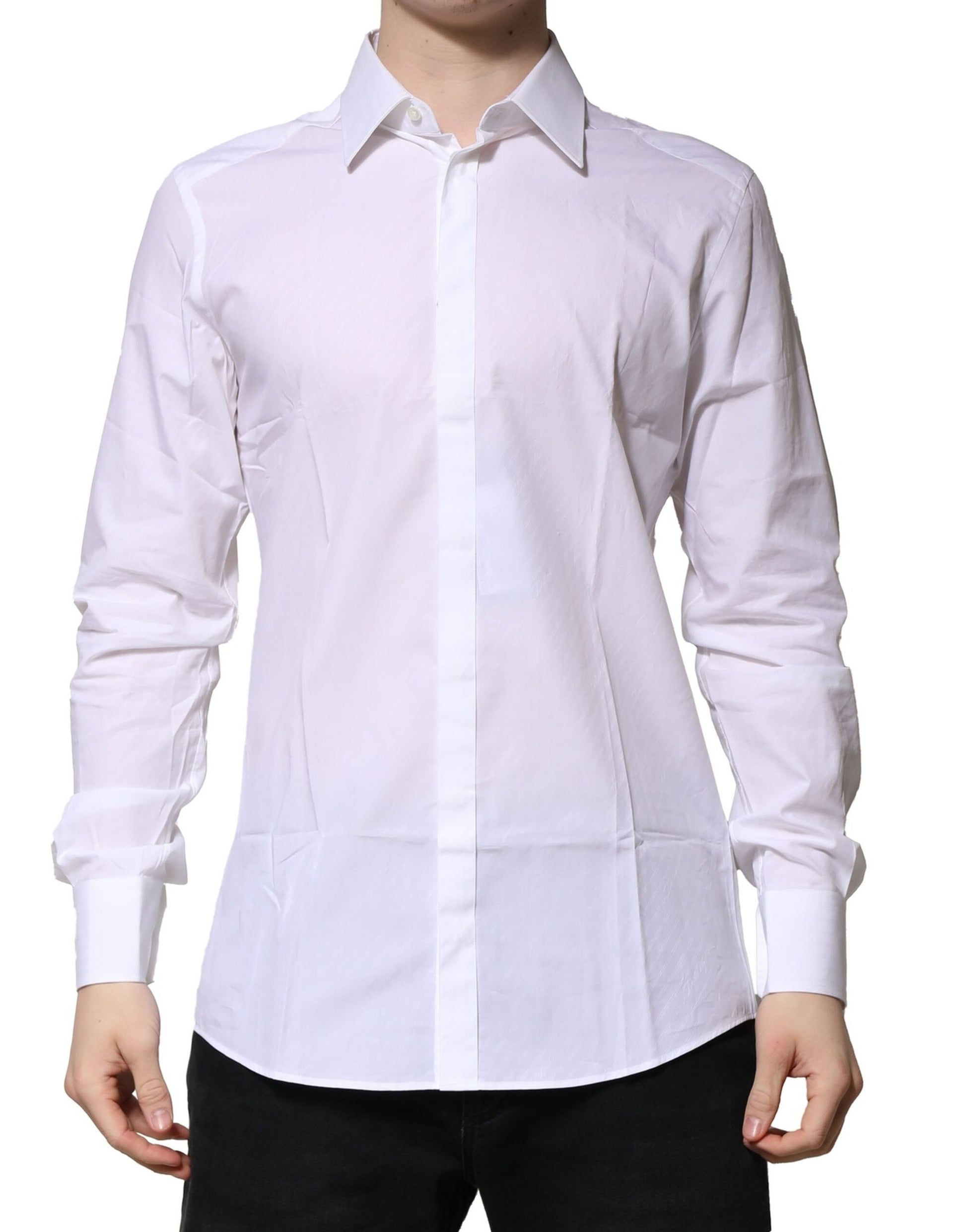 White GOLD Cotton Long Sleeves Men Formal Shirt