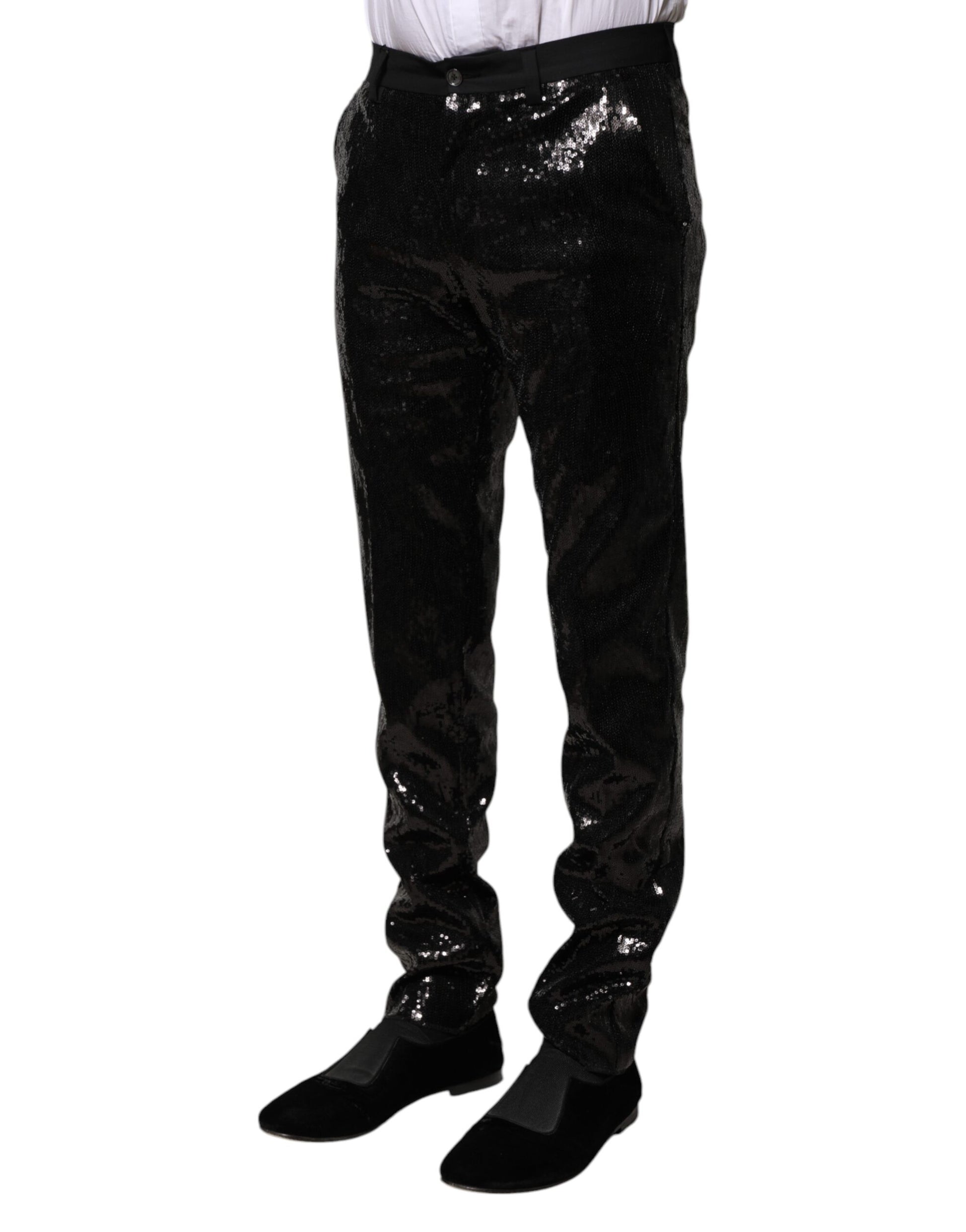 Black Sequined Embellishment Pants