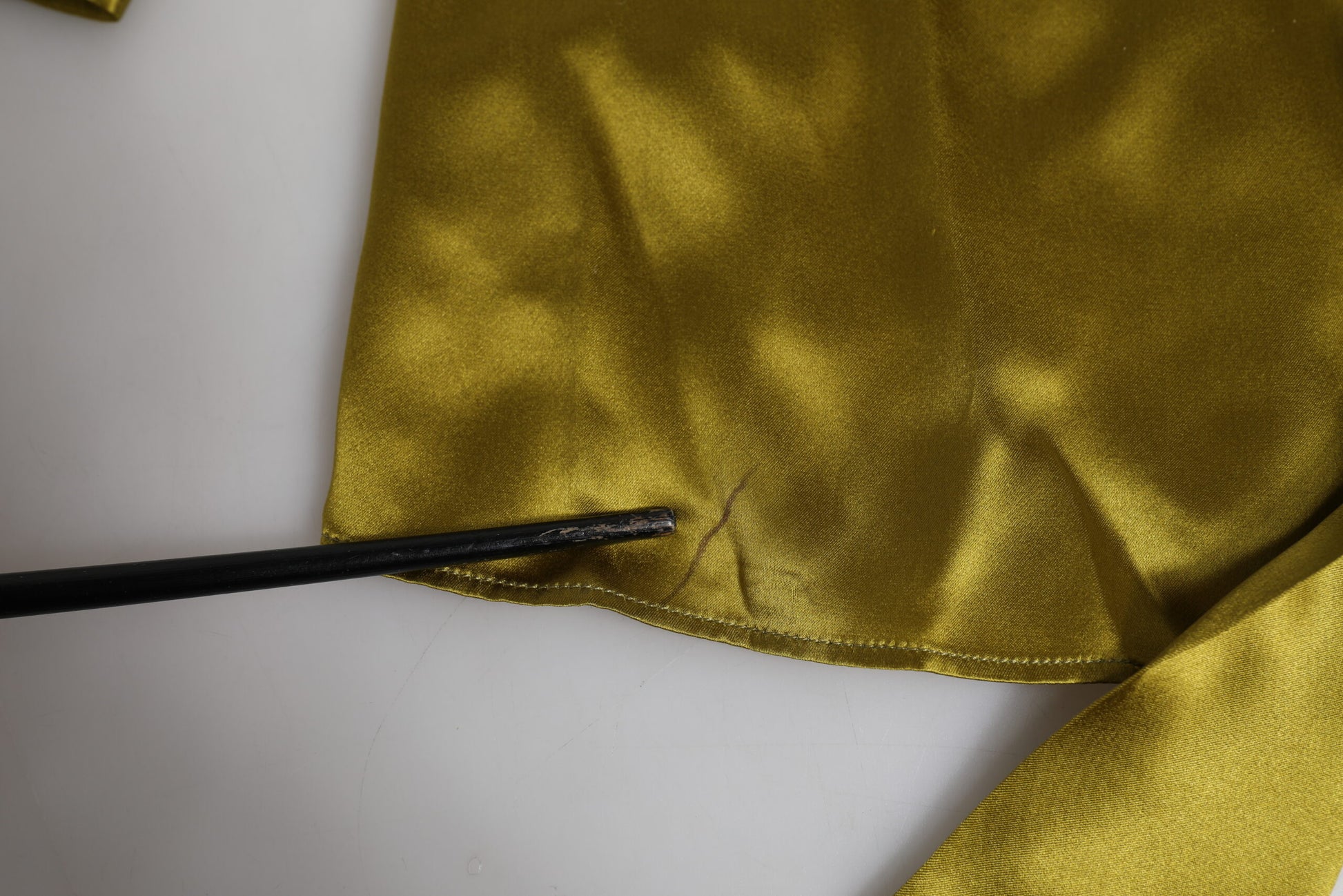 Green Ascot Collar Long Sleeves Blouse Top