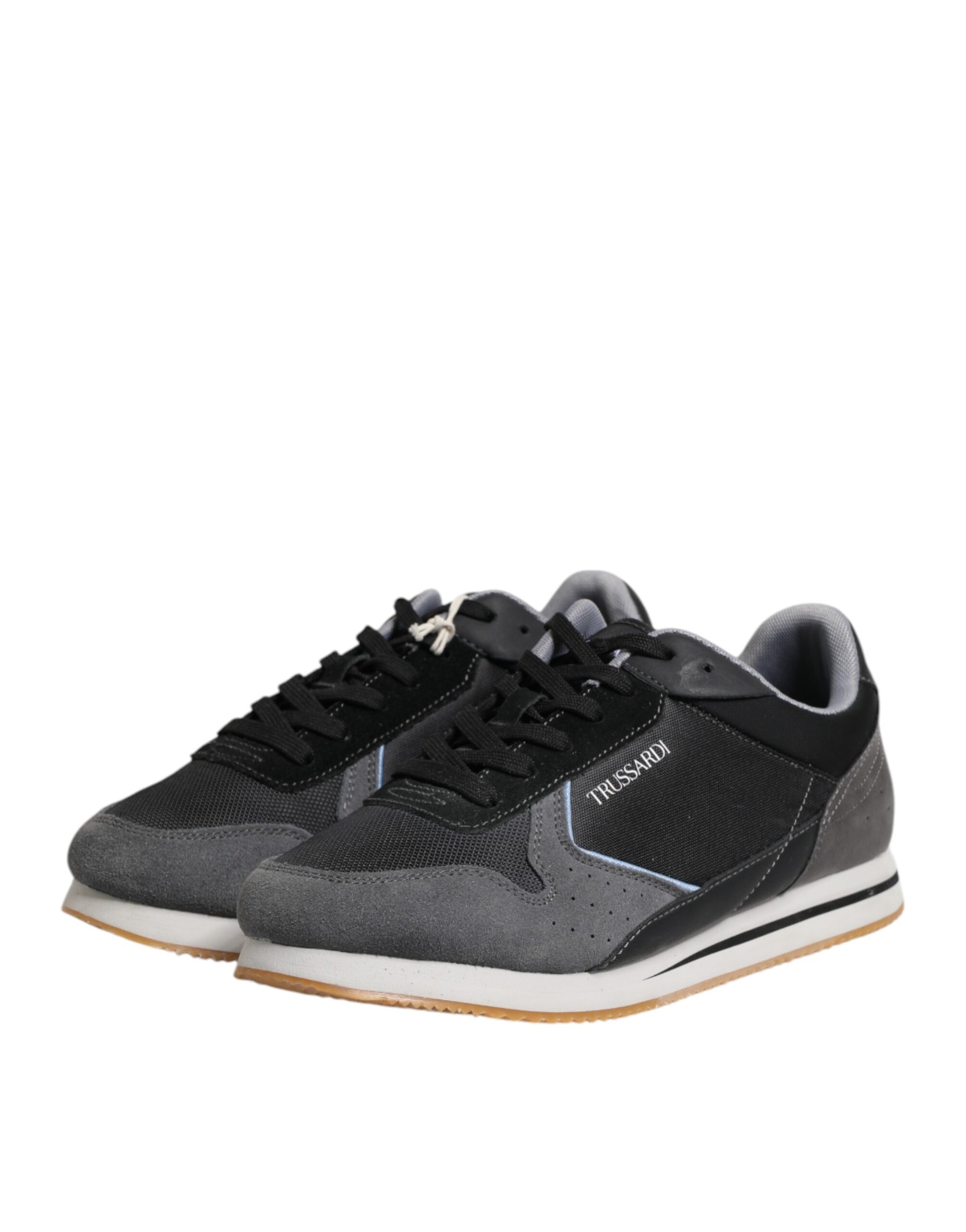 Black Gray Lace Up Low Top Casual Sneakers Shoes