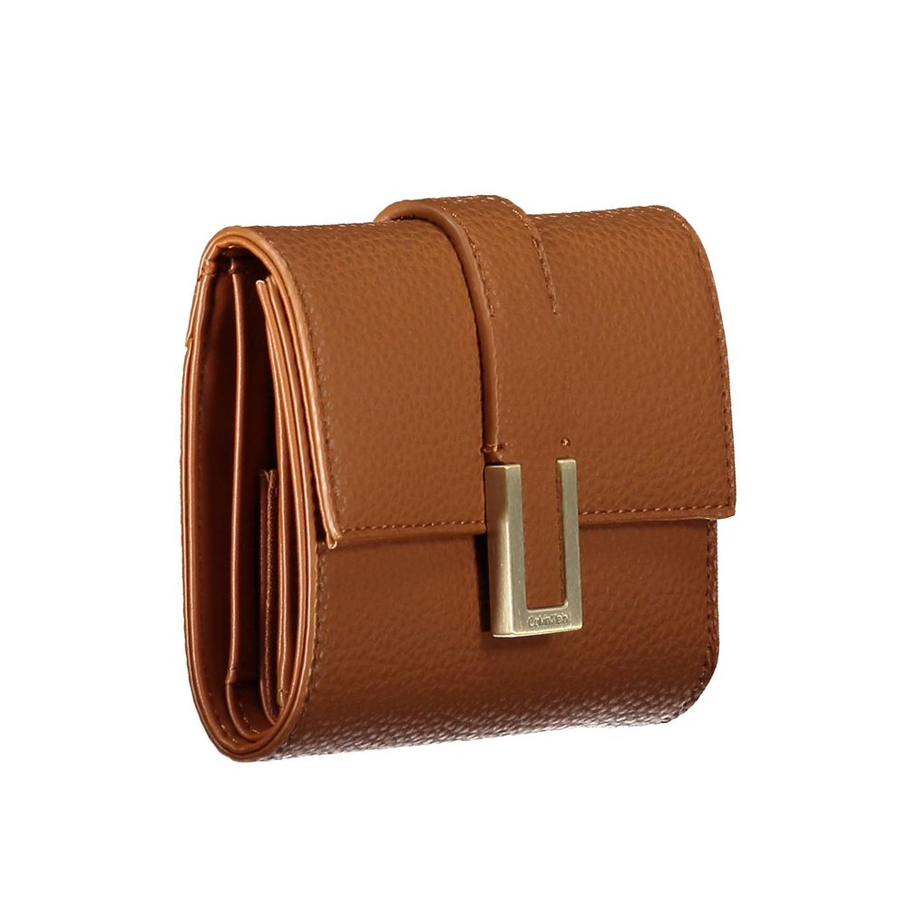 Brown Polyester Women Wallet