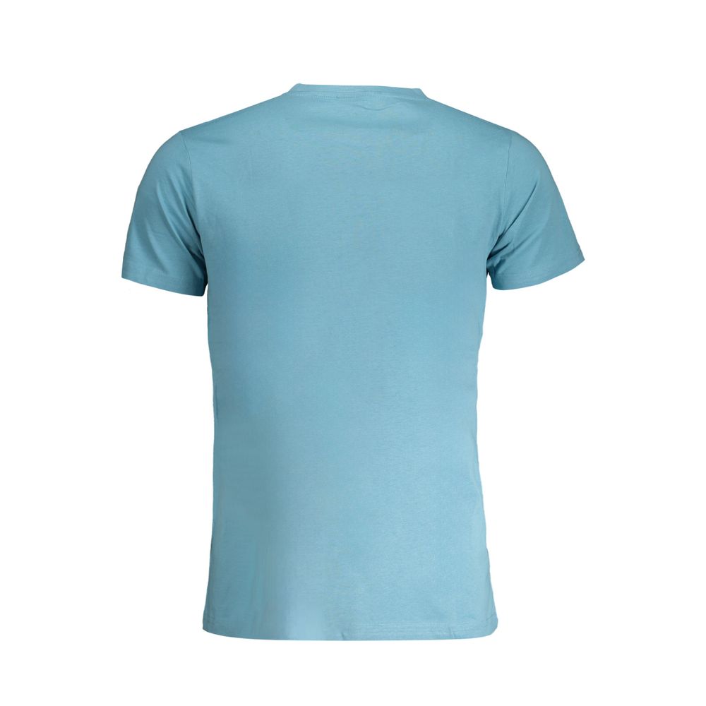 Light Blue Cotton Men T-Shirt