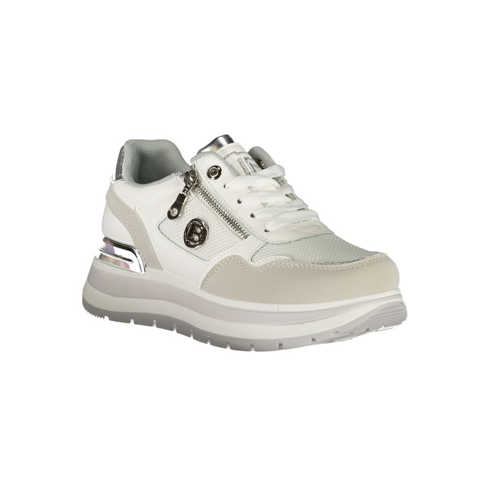 White Polyester Women Sneaker