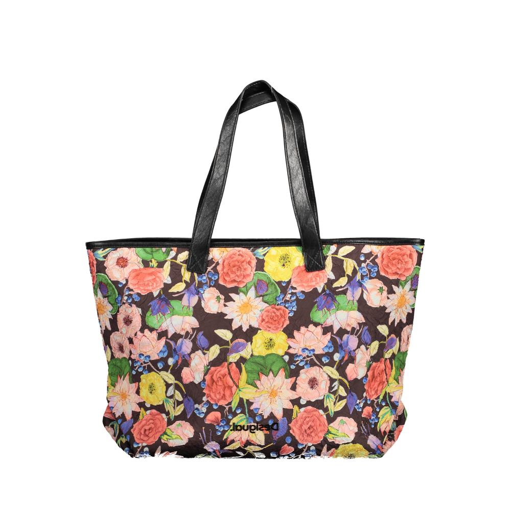 Black Polyurethane Women Handbag