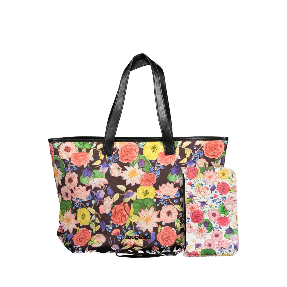 Black Polyurethane Women Handbag