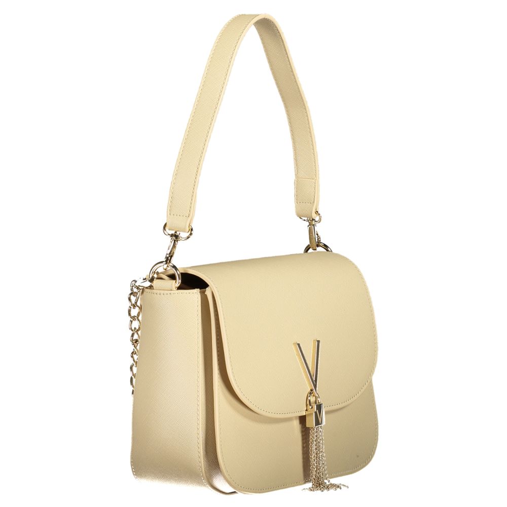 Beige Polyurethane Women Handbag