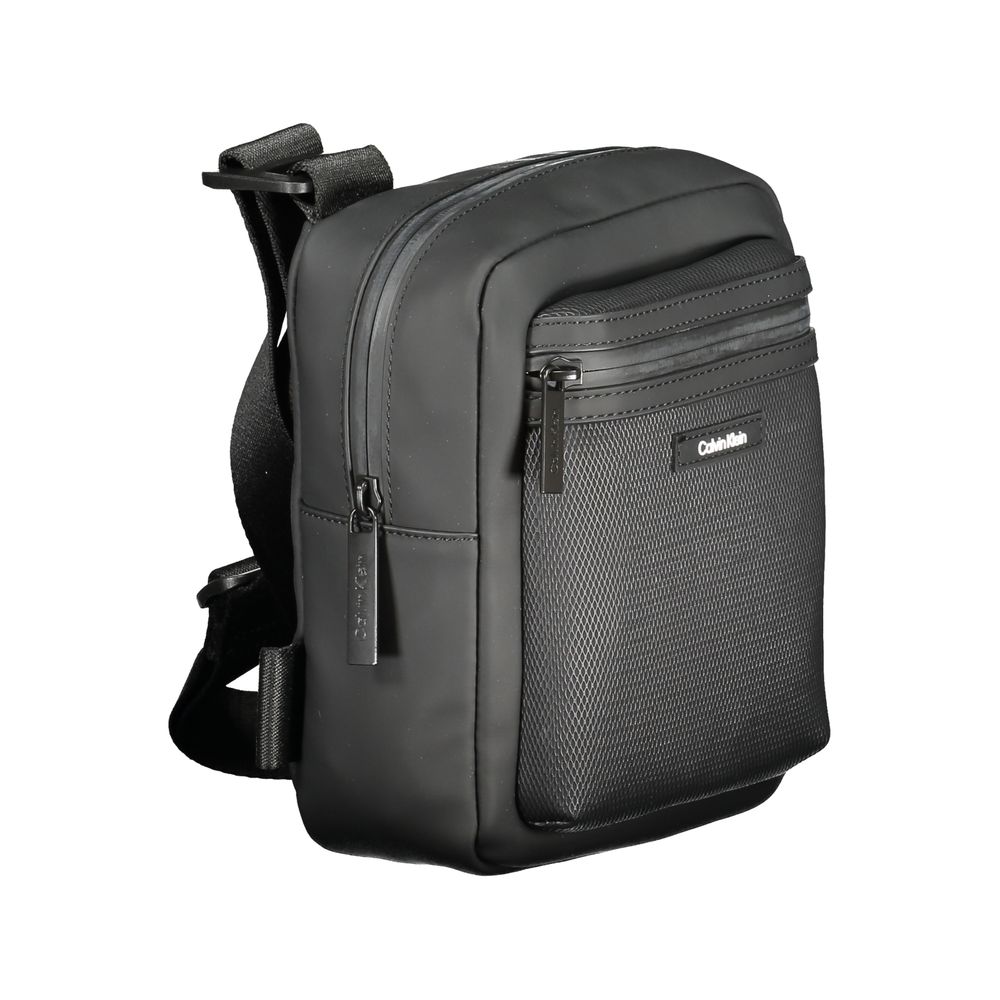 Black Polyester Men Shoulder Bag