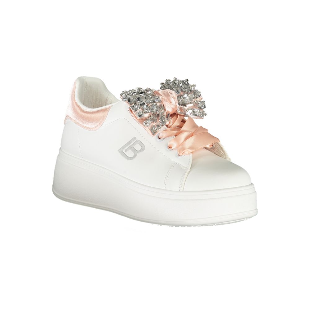 White Synthetic Women Sneaker