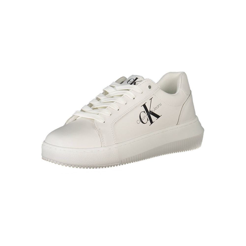 White Polyester Women Sneaker