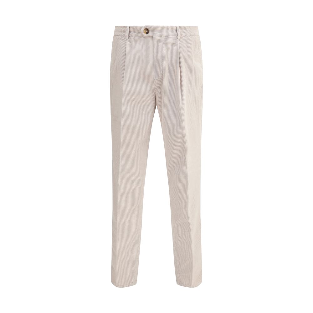 Gray Cotton Casual Pants